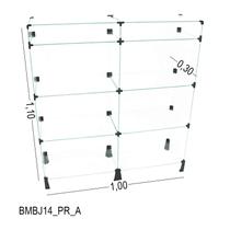 Balcão de Vidro com Porta Bijuteria - C/ Conectivo Preto - MOD.50 - 1,00 x 1,10 x 0,30m Balcão de Vidro com Porta Bijuteria - C/ Conectivo Preto - MOD.50 - 1,00 x 1,10 x 0,30m