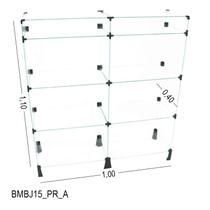 Balcão de Vidro com Porta Bijuteria - C/ Conectivo Preto - MOD.50 - 1,00 x 1,10 x 0,40m Balcão de Vidro com Porta Bijuteria - C/ Conectivo Preto - MOD.50 - 1,00 x 1,10 x 0,40m