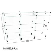 Balcão de Vidro com Porta Bijuteria - C/ Conectivo Preto - MOD.50 - 1,50 x 1,10 x 0,40m Balcão de Vidro com Porta Bijuteria - C/ Conectivo Preto - MOD.50 - 1,50 x 1,10 x 0,40m