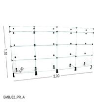 Balcão de Vidro com Porta Bijuteria - C/ Conectivo Preto - MOD.50 - 2,00 x 1,10 x 0,30m Balcão de Vidro com Porta Bijuteria - C/ Conectivo Preto - MOD.50 - 2,00 x 1,10 x 0,30m