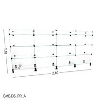 Balcão de Vidro com Porta Bijuteria - C/ Conectivo Preto - MOD.60 - 2,40 x 1,10 x 0,40m Balcão de Vidro com Porta Bijuteria - C/ Conectivo Preto - MOD.60 - 2,40 x 1,10 x 0,40m