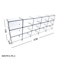 Balcão de Vidro com Veda Pó - C/ Conectivo Preto MOD.50 - 2,50 x 1,00 x 0,30m Balcão de Vidro com Veda Pó - C/ Conectivo Preto MOD.50 - 2,50 x 1,00 x 0,30m