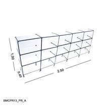Balcão de Vidro com Veda Pó - C/ Conectivo Preto MOD.50 - 2,50 x 1,00 x 0,40m Balcão de Vidro com Veda Pó - C/ Conectivo Preto MOD.50 - 2,50 x 1,00 x 0,40m