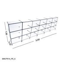Balcão de Vidro com Veda Pó - C/ Conectivo Preto MOD.50 - 3,00 x 1,00 x 0,30m Balcão de Vidro com Veda Pó - C/ Conectivo Preto MOD.50 - 3,00 x 1,00 x 0,30m