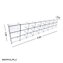 Balcão de Vidro com Veda Pó - C/ Conectivo Preto MOD.50 - 4,00 x 1,00 x 0,30m Balcão de Vidro com Veda Pó - C/ Conectivo Preto MOD.50 - 4,00 x 1,00 x 0,30m