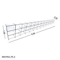 Balcão de Vidro com Veda Pó - C/ Conectivo Preto MOD.50 - 6,50 x 1,00 x 0,30m Balcão de Vidro com Veda Pó - C/ Conectivo Preto MOD.50 - 6,50 x 1,00 x 0,30m