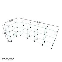 Balcão de Vidro em L - C/ Conectivo Preto MOD.50 - 2,50 x 1,00 x 1,00 x 0,30m