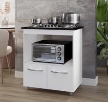 Balcão Elisa para Cooktop 4 Bocas com Nicho para Forno/Microondas - Branco Móblis