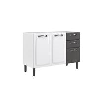 Balcão em Aço 120cm 3 Portas e 2 Gavetas sem Tampo New Premium Itatiaia