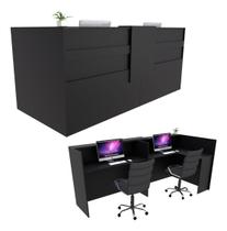 Balcão em L Caixa 223cm Preto - Linha Premium - Mod 1.1