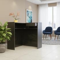 Balcão em L Caixa Atendimento Recepção Comércio Lojas Academias Preto