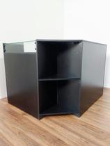 Balcão em L Compacto Preto - Elegância e Praticidade