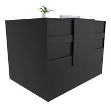 Balcão em L Recepção Caixa 113cm Preto - Linha Premium - 1.1