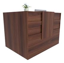Balcão em L Recepção Caixa 124cm Álamo - Linha Premium - Mod 1.1