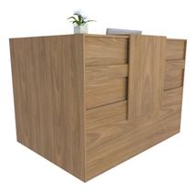 Balcão em L Recepção Caixa 124cm Freijó Syncro - Premium 1.1