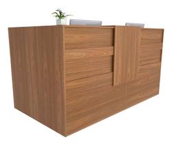 Balcão em L Recepção Caixa 181cm Louro Freijó - Premium - 1.1