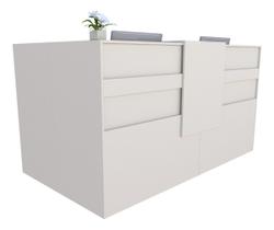Balcão em L Recepção Caixa 219cm Branco - Linha Premium 1.1