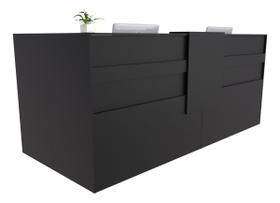 Balcão em L Recepção Caixa 248cm Preto - Linha Premium - 1.1