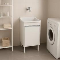 Balcão em MDF com Tanque 22 Litros Branco Moveara