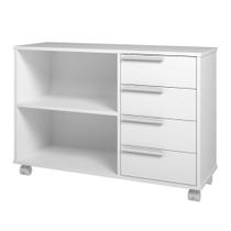 Balcão em MDP com 1 Prateleira 4 Gavetas e 4 Pés com Rodízio BRV Móveis