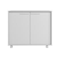 Balcão em MDP com 2 Portas 2 Prateleiras e 4 Pés com Rodízios BRV Móveis