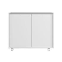 Balcão em MDP com 2 Portas 2 Prateleiras e 4 Pés com Rodízios BRV Móveis