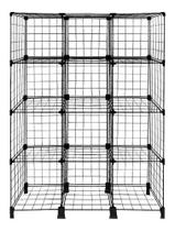 Balcão / Estante Aramada 1,30x0,90x0,30M Preto com 12 Nichos