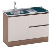 Balcão ETNA para Pia Deslocada com Porta Talher 1 Porta e 3 Gavetas Poliman Moveis