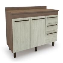 Balcao Evolution Plus 2 Portas 3 Gavetas Tannat/Legno Crema Batrol Balcao Evolution Plus 2 Portas 3 Gavetas Tannat/Legno Crema Batrol