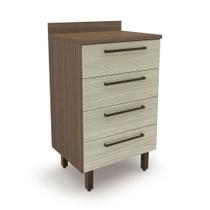 Balcao Evolution Plus 60cm 4 Gavetas Tannat/Legno Crema Batrol Balcao Evolution Plus 60cm 4 Gavetas Tannat/Legno Crema Batrol