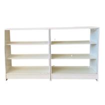 Balcão Expositor Com Vidro E Mdf - 2 Módulos Vitrine Lojas E Comércios Branco - Suprema Móveis