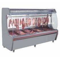 Balcão Expositor Refrigerado p/ Carnes RF-362 - Aço Inox 2 m 6 Bandejas Sem Depósito Iluminação LED - Frilux