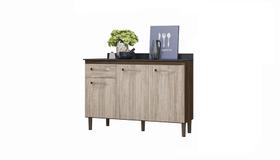 Balcão Fit 120 com tampo Amendoa/Arezzo - Nicioli