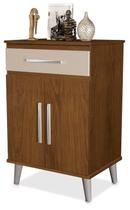 Balcão flór. estilo retrô 2 portas + 1 gaveta estilo buffet aparador cor freijó rústico com off white Balcão flór. estilo retrô 2 portas + 1 gaveta estilo buffet aparador cor freijó rústico com off white