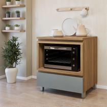 Balcão Forno 1 Gaveta com Caixa Organizadora 70cm 100% MDF Rainha Verde/Nature Balcão Forno 1 Gaveta com Caixa Organizadora 70cm 100% MDF Rainha Verde/Nature