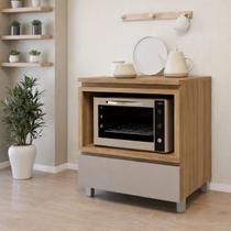 Balcão Forno 1 Gaveta Rainha 70cm 100% MDF Nesher Cinza/Nature/Greige Balcão Forno 1 Gaveta Rainha 70cm 100% MDF Nesher Cinza/Nature/Greige