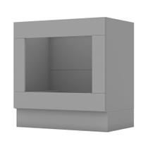 Balcão Forno de Embutir 80cm Americana Cinza com Tampo Cooktop Nature - Móveis Henn
