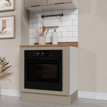 Balcão Forno de Embutir 80cm com Tampo e Rodapé Ipanema CabeCasa MadeiraOriginals Fendi Trama/Branco Balcão Forno de Embutir 80cm com Tampo e Rodapé Ipanema CabeCasa MadeiraOriginals Fendi Trama/Branco