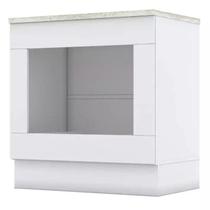 Balcao Forno Embutir Tampo Cooktop 80 cm Americana Branco Calcare Henn