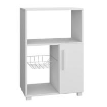 Balcão Fruteira 1 Porta 1 Cesto De Metal Linha Low Brv Móveis Branco