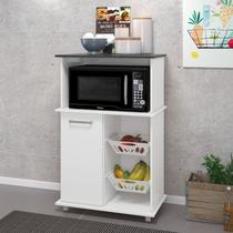 Balcão Fruteira 1 Porta Nicho para Microondas com Pés Malu Branco/UV Balcão Fruteira 1 Porta Nicho para Microondas com Pés Malu Branco/UV