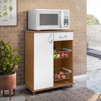 Balcão Fruteira 67cm Multiuso Cozinha bancada Freijó Branco