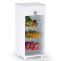 Balcão Fruteira Bebedouro Multiuso Monaliza com Cesta e 01 Gaveta Branco - Abmaza