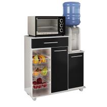 Balcao Fruteira Cozinha 2 Portas 89 Cm Mf185 Branco Preto Dtall Branco Preto