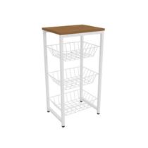 Balcão Fruteira Cozinha Crome Indrustrial LI035 Canela/Branco - Kappesberg