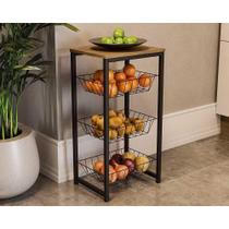 Balcão Fruteira Cozinha Crome Indrustrial LI035 Freijo/Preto - Kappesberg