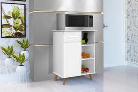 Balcão / Fruteira CRIS Estilo Retrô com 1 Gaveta + 1 Porta Cor Branco Balcão / Fruteira CRIS Estilo Retrô com 1 Gaveta + 1 Porta Cor Branco