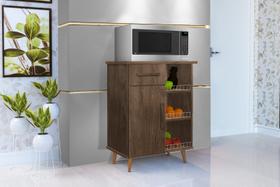 Balcão / Fruteira CRIS Estilo Retrô com 1 Gaveta + 1 Porta Cor Canela Balcão / Fruteira CRIS Estilo Retrô com 1 Gaveta + 1 Porta Cor Canela