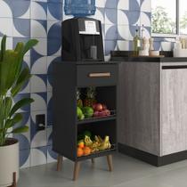 Balcão Fruteira Fênix multiuso para cozinha com 1 gaveta - Preto