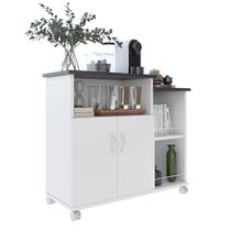 Balcão Fruteira Multiuso Suporte Microondas / Galão de Agua Cozinha 1 ou 2 Portas Com Rodinhas - Móveis Bonatto